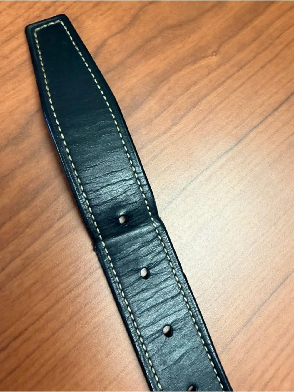 Coach Black Leather Belt Contrast Stitch Silver Buckle 32/80cm Made in India